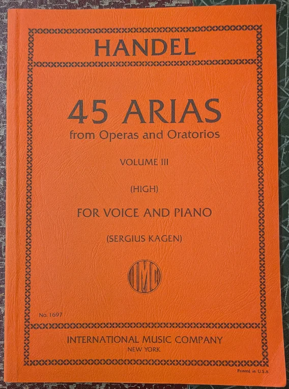 Handel 45 Arias Voice high and Piano Volume 3【中古】